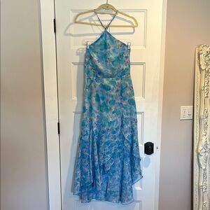 French Connection Blue Floral Halter Dress
